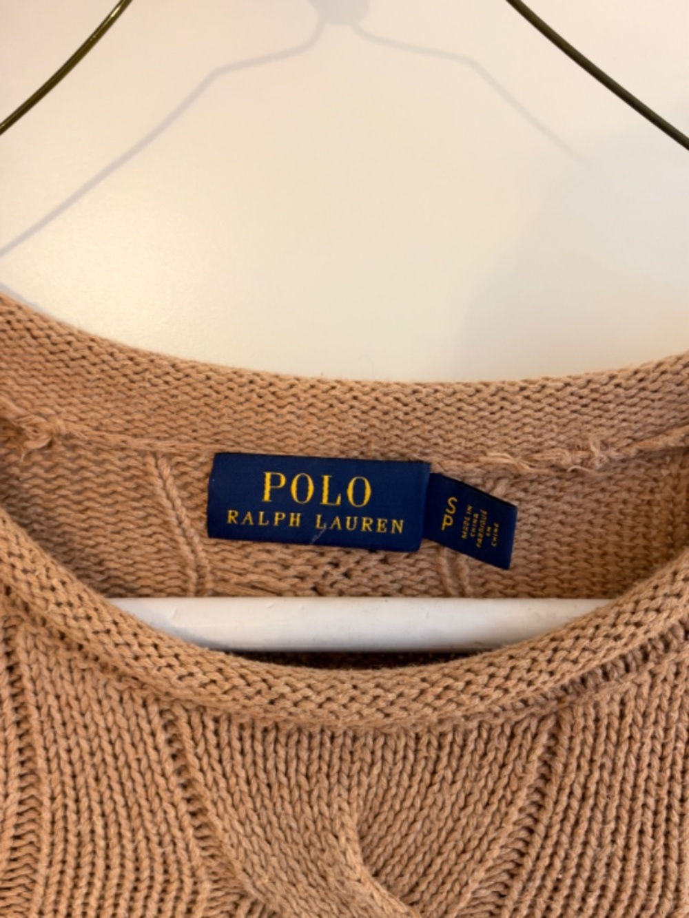 Polo Ralph Lauren Tan Cable Knit Cotton Sweater - Picture 4 of 5